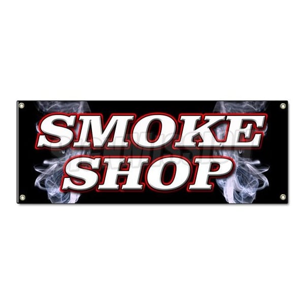 SMOKE SHOP BANNER SIGN cigar cigarrettes shop hookah pipes